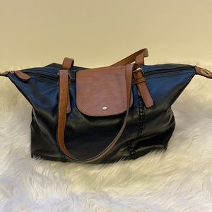 Kelly & Katie Black and Brown Leather Tote Bag